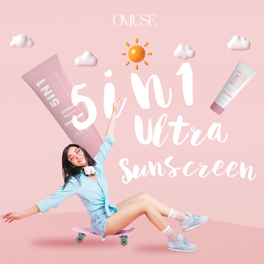 Kem chống nắng cho da mặt O'muse Ultra Sunscreen 5IN1 Face SPF 50 PA+++ 50ml