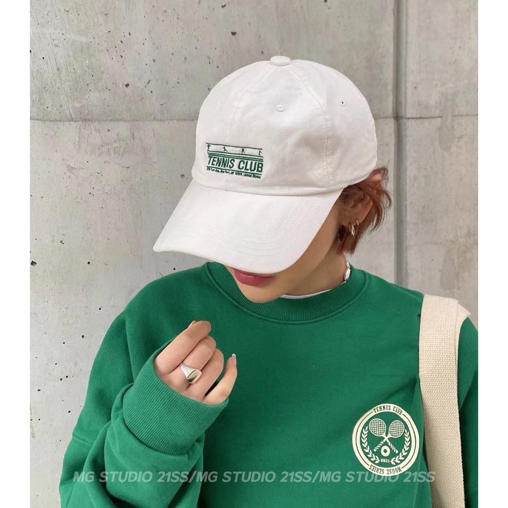 Mũ Lưỡi Trai MG STUDIO Thêu Chữ TENNIS CLUB 4 Màu Tùy Chọn Thời Trang