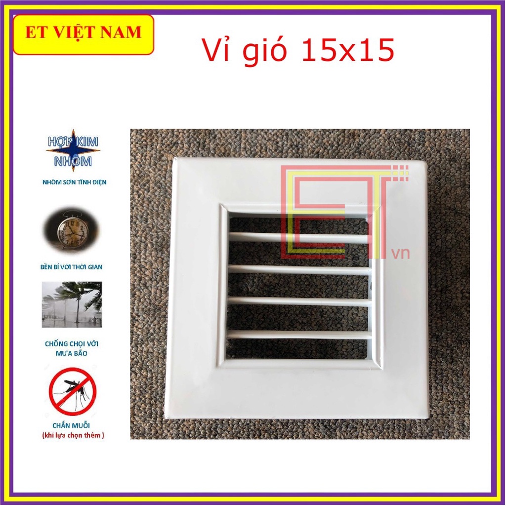 Mặt nạ trang trí VG-150 đa năng bảo hành 12T, Vỉ gió chống CHUỘT-MUỖI thông khí, chất liệu nhôm sơn tĩnh điện siêu đẹp