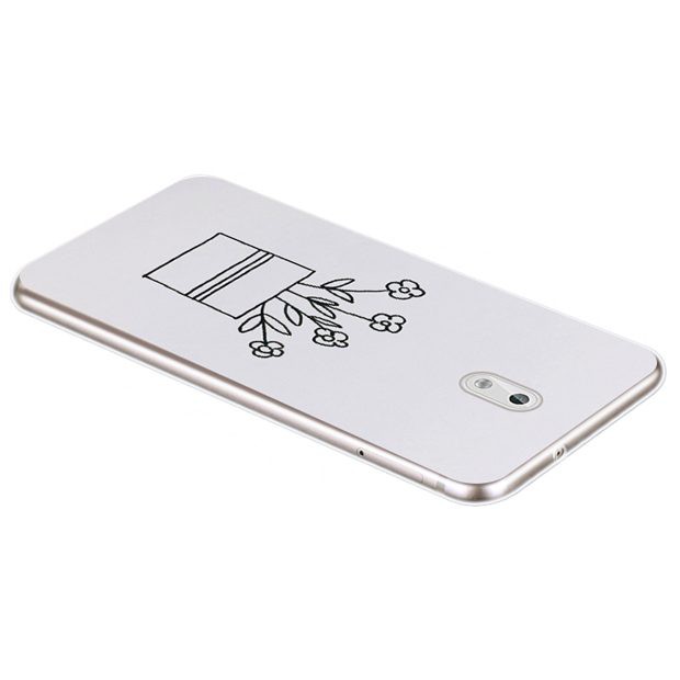 Ốp điện thoại họa tiết chậu hoa trắng đen đơn giản cho Nokia 3 3.1 X6 5 5.1 6.1 6 7 8 3310 2G 2018 Plus