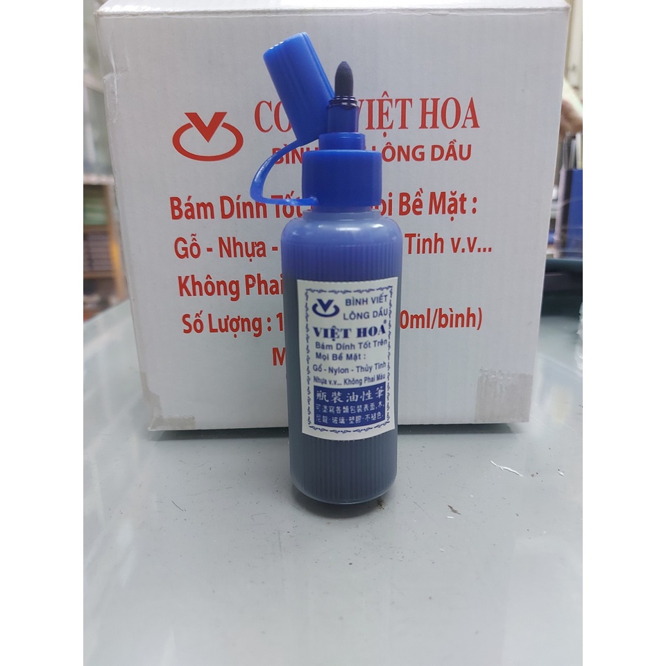 Combo 5 chai Viết bình mực lông dầu Việt Hoa viết lên nhựa, kim loại, nilon... không phai