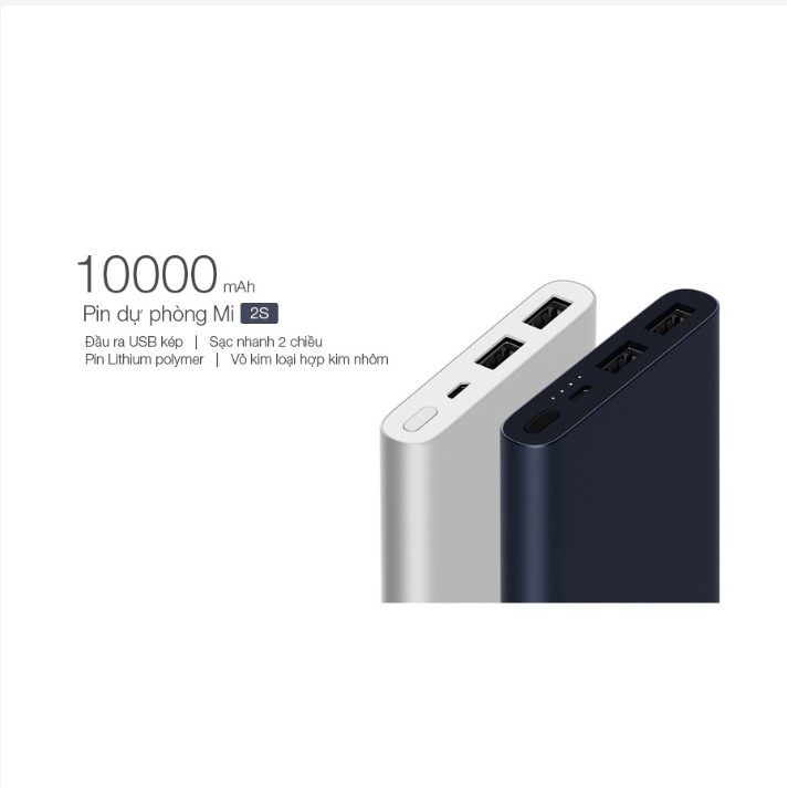 Pin Dự Phòng 10000mAh Gen2s Bản Sạc Nhanh 2019 - BH 3 Tháng - Pin Dự Phong Xiao Mi Gen 2s 10.000mAh Sạc Nhanh