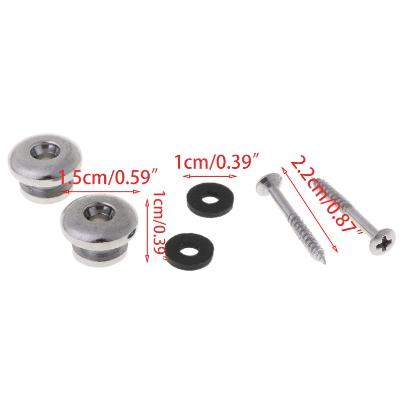 Bộ Ốc Vít + Vòng Đệm 2 Nút Thay Thế Bằng Chrome Cho Đàn Guitar Mandolin