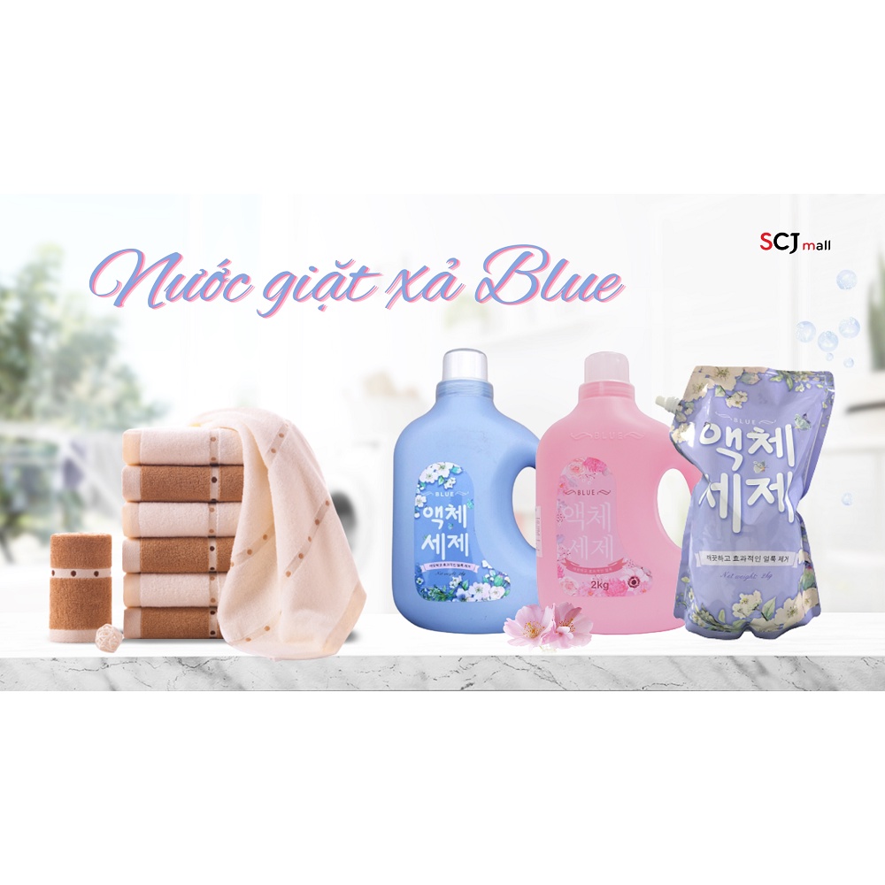 SIÊU HOT COMBO [BLUE] 3 can+3 túi nước giặt+ 2 gói VSLG Sandokkaebi+ 2 túi NRC Blue 800ml+ 2 gói bột thông cống Blue