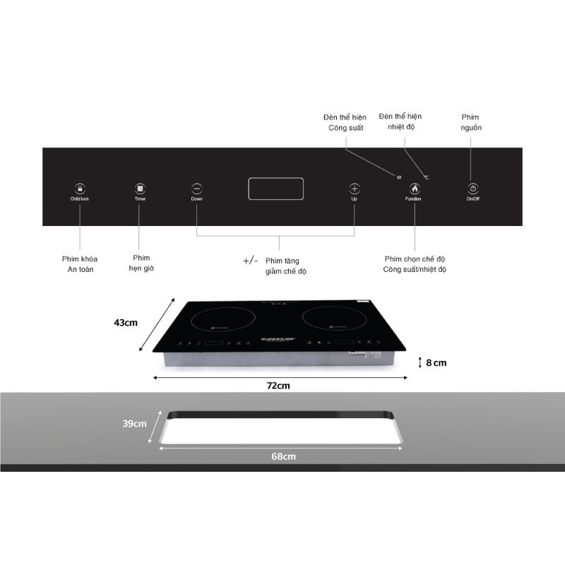 Bếp Từ Đôi Chính Hãng SUNHOUSE SHB9101