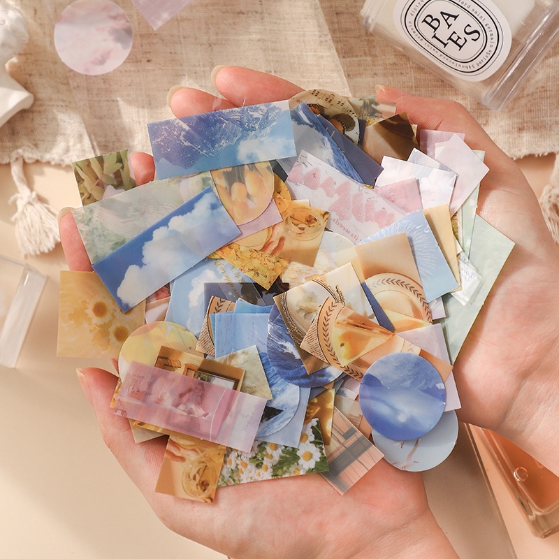 Bộ 80 tờ nhãn dán trang trí phong cách thiên nhiên