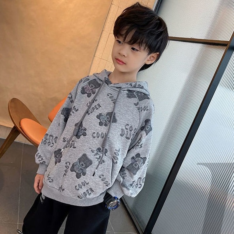 Áo hoodie in họa tiết dễ thương thời trang xuân thu cho bé trai