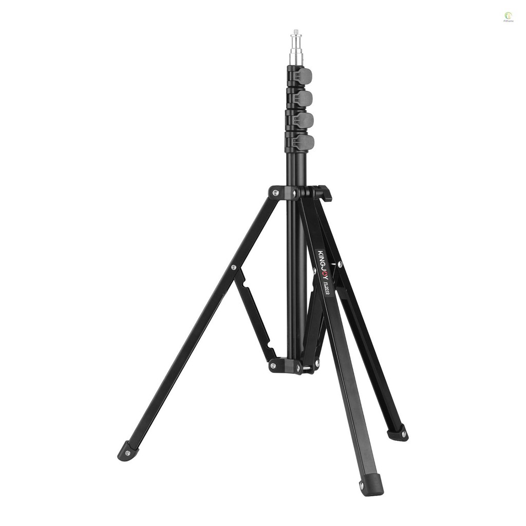KINGJOY FL2019 Adjustable Metal Tripod Light Stand 8kg/17.6lbs Load Capacity 1/4 Inch Screw Max. Height 180cm/5.9ft  for Photography Studio Reflector Softbox LED Video Light Umbrella
