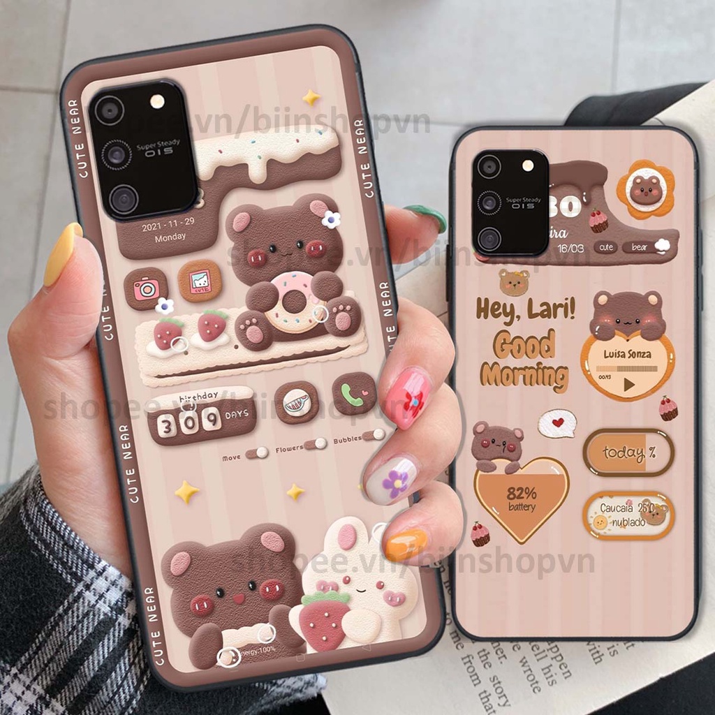 Ốp Samsung S10 Lite in 3D icon gấu nổi siêu xinh, siêu đáng yêu, cá tính phong cách