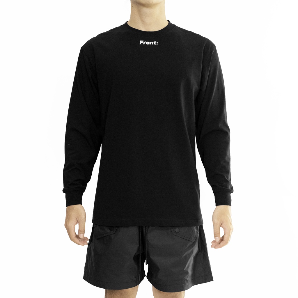 FRONT The Pawn Long Sleeve Tee D921 - BLACK ♟ Áo thun tay dài FRONT chất liệu Cotton màu đen