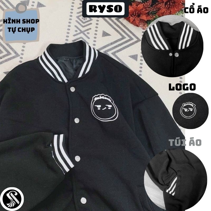 [Mã SKAMFSW175 giảm 10K đơn 50K] Áo Khoác Bomber Nỉ Thêu Mặt Cười Bông Form Rộng Dày Dặn Dành Cho Nam Nữ Unisex