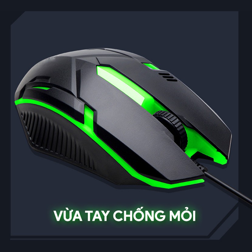 Chuột gaming, chuột có dây vi tính laptop MIHUN M103 đèn LED cho game thủ văn phòng kèm lót chuột