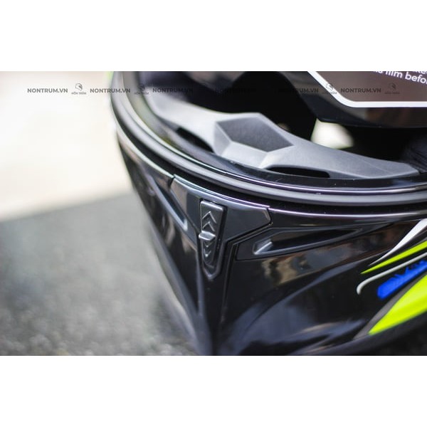 Mũ bảo hiểm fullface ROC ROYAL M138 1 kính - kẻ xanh - bảo hành 12 tháng tặng balo dây rút