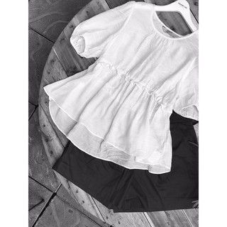 [Mã SKAMLTSM9 giảm 10% đơn 99K] Sơ mi 8SECOND dáng babydoll xếp nhún