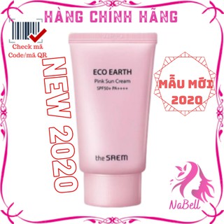 Kem chống nắng the saem 💖 eco earth power sun cream hồng💖Nâng tone da tươi sáng, hồng hào hơn phù hợp với mọi loại da