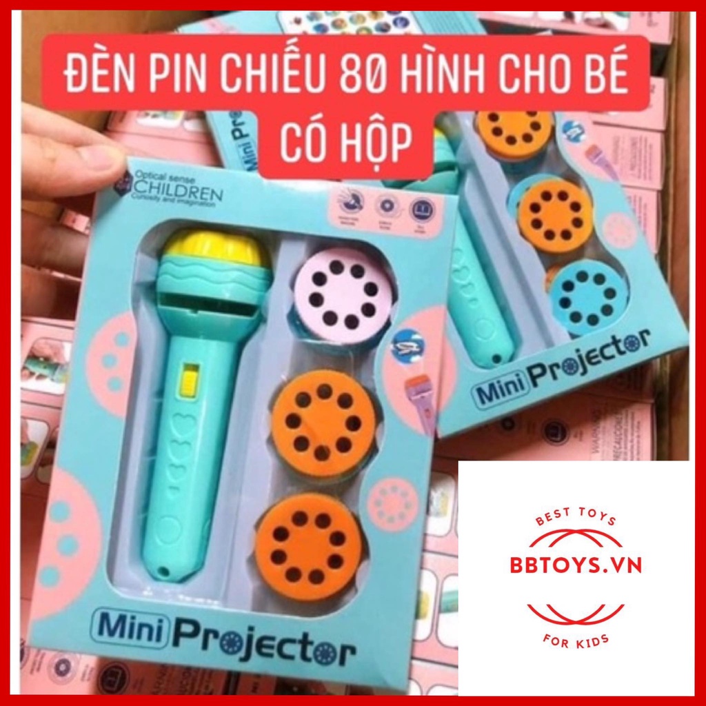 Đèn pin chiếu hình cho bé 80 hình 3D sắc nét ngộ nghĩnh đáng yêu (BBTOYS: 06)