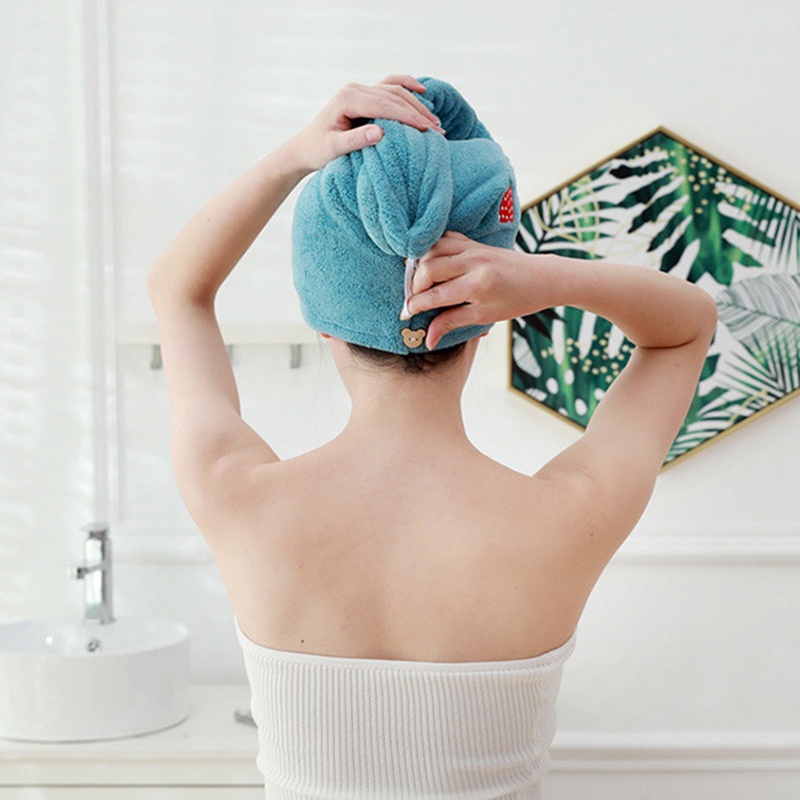 Khăn Tắm Sợi Nhỏ Mau Khô Giúp Tóc Khô Nhanh Khăn Tắm Có Nút