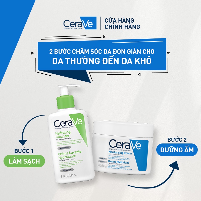 Kem dưỡng ẩm dành cho da khô Cerave Moisturizing Cream 454g-340g-50ml