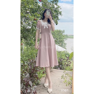 váy cổ nơ dáng xòe Y161