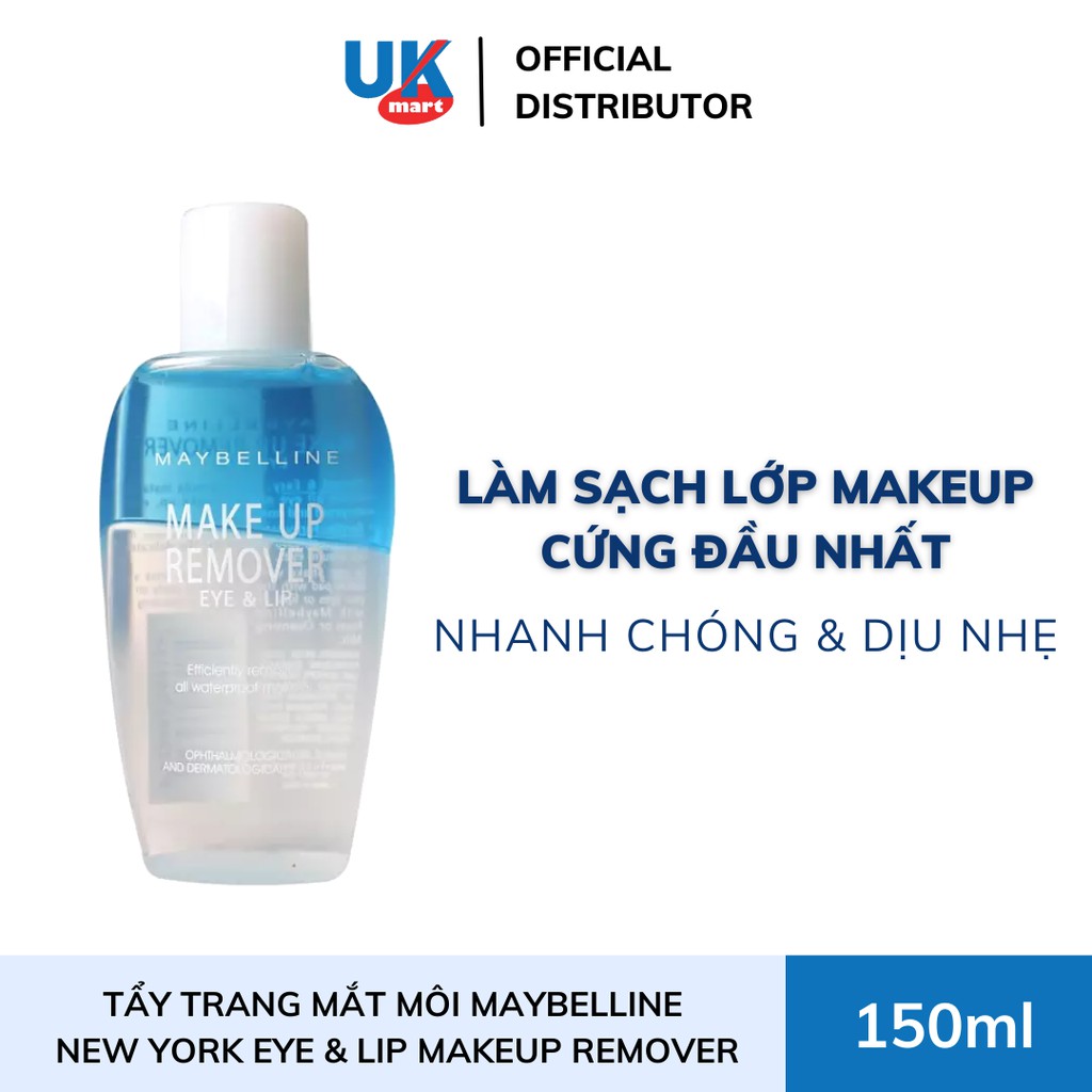 Tẩy Trang Mắt Môi Chuyên Dụng Maybelline New York Eye & Lip Makeup Remover 150ml