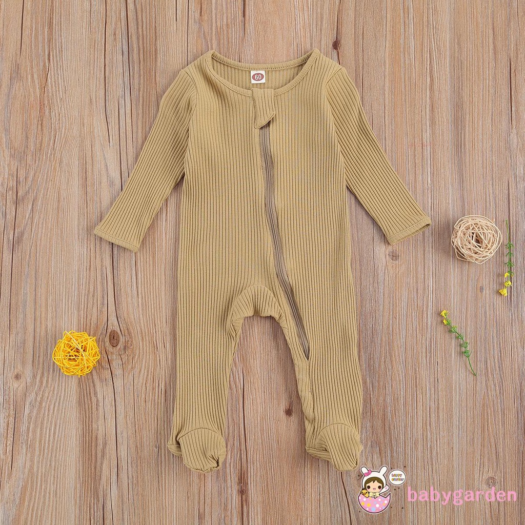 Jumpsuit Tay Dài Hoạ Tiết Kẻ Sọc Cho Bé 0-6 Tháng Tuổi