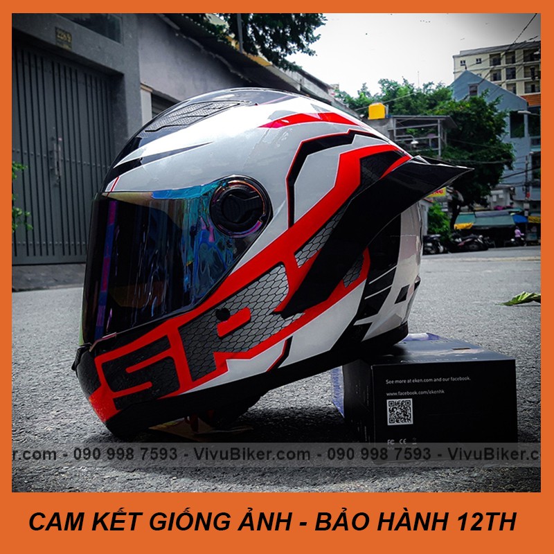 [GIÁ KHO] Mũ bảo hiểm Fullface Asia mt136 tem SRT đỏ chính hãng bảo hành 12th