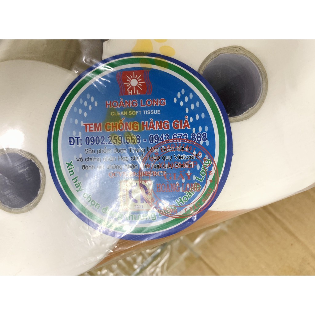 Giấy lụa vệ sinh lõi nhỏ cao cấp Hoàng Long bịch 10 cuộn