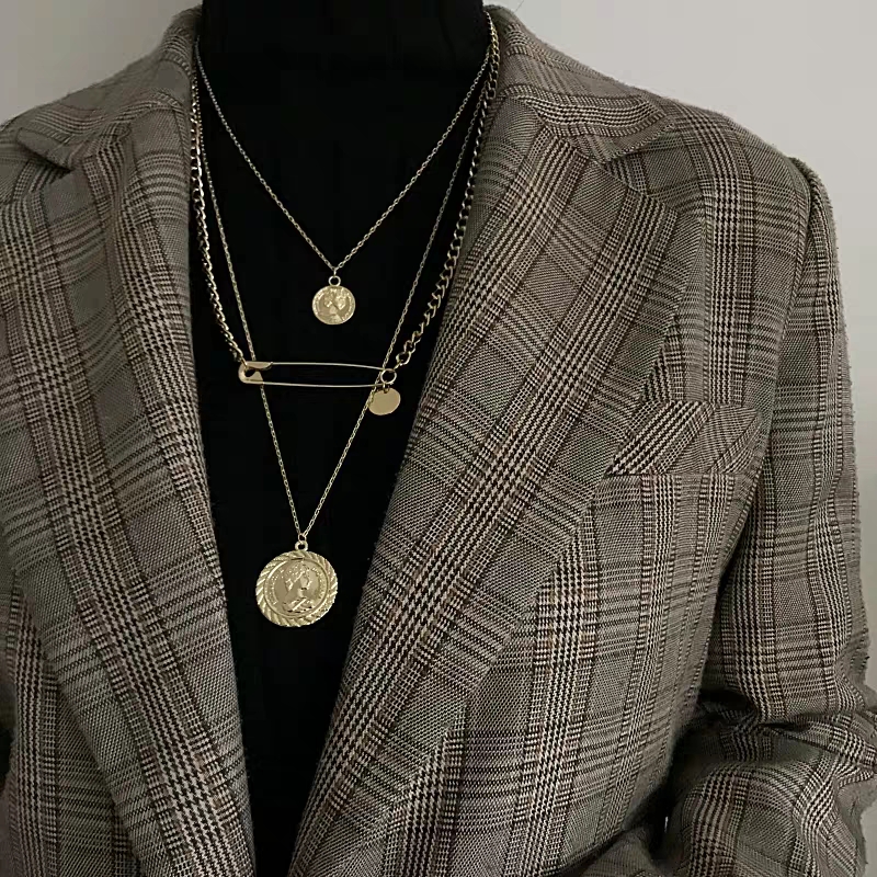 Dây chuyền mặt hoa hồng hình tròn sang trọng màu vàng hồng cho nữ