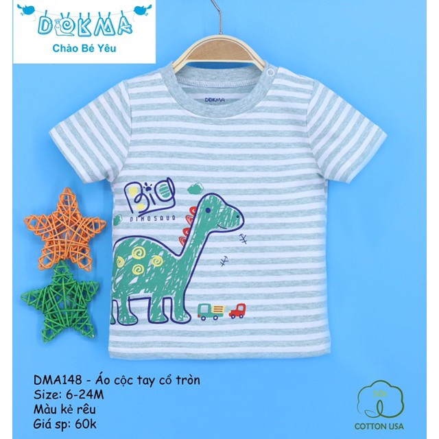 Áo cộc tay Dokma cổ tròn cho bé trai (6-24m) DMA148