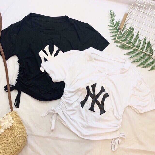 [Mã FAMAYWA giảm 10K đơn 50K] VIDEO_Áo croptop rút dây 2 bên eo in NYork | BigBuy360 - bigbuy360.vn