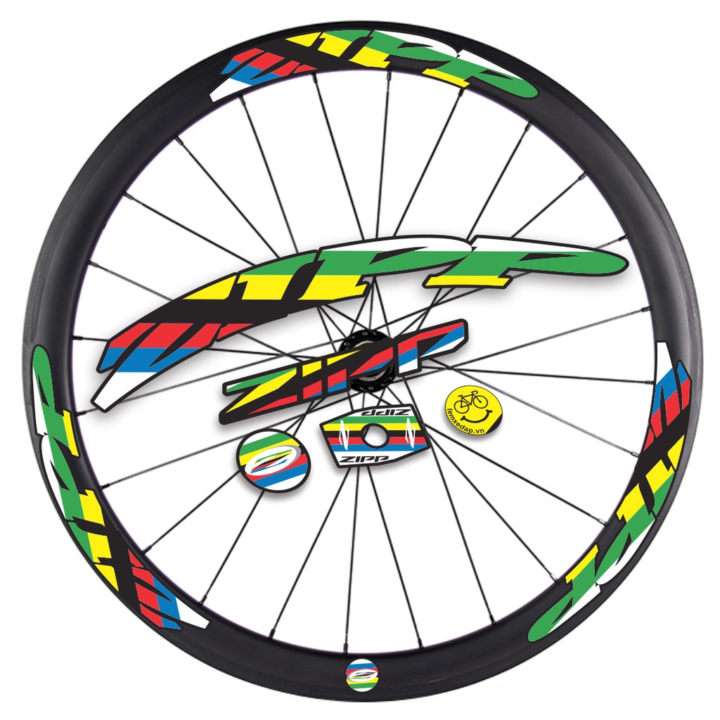 ♞℡❀Tem decal dán vành niềng bánh xe đạp đua đường trường ZIPP | Road wheel decal | Temxedap.vn