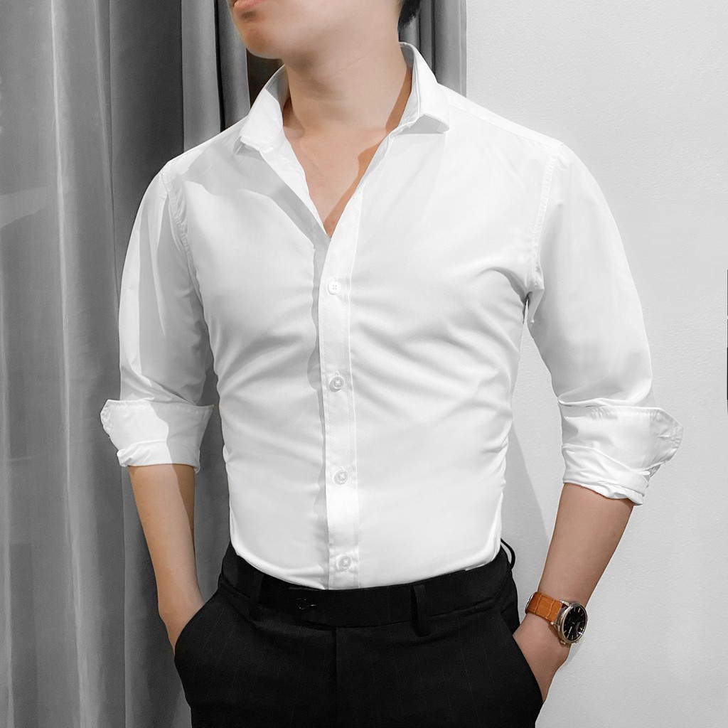 (Tặng Quần tây 420k) Sơ mi nam Galvin áo chất cotton co giãn chống nhăn 4 màu - Leo Vatino | BigBuy360 - bigbuy360.vn