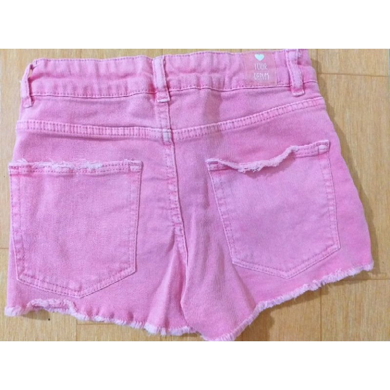 Quần sooc jean hồng bé gái Zara size 128