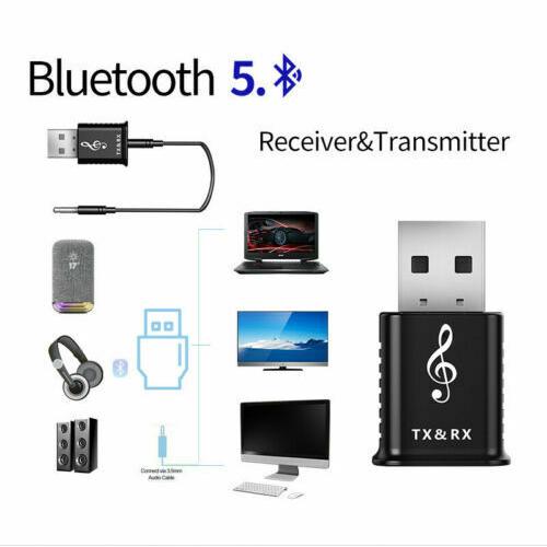 USB Bluetooth 5.0 Audio Transmitter Receiver Adapter for TV PC Car AUX Speaker