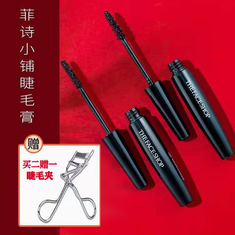 Mascara The face shop màu đen làm cong và dày mi chống thấm nước phong cách Hàn Quốc 21.7.2