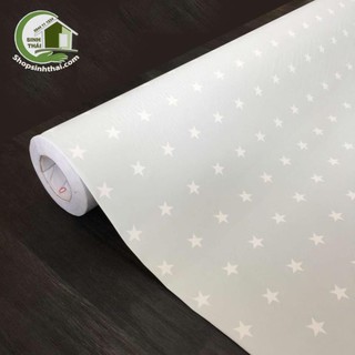 Giấy dán tường ngôi sao màu xanh nhạt - [ 50cm x khổ 1,2m ] - có sẵn keo