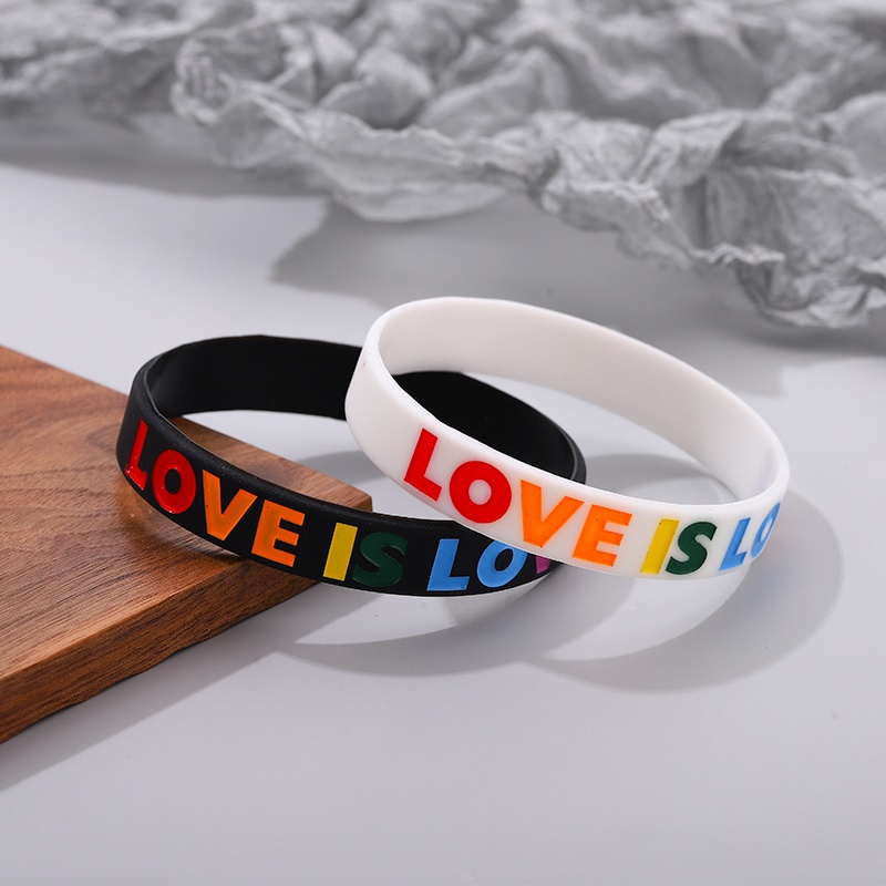 Vòng Tay Tình Bạn Bằng Silicon Màu Cầu Vồng Thời Trang