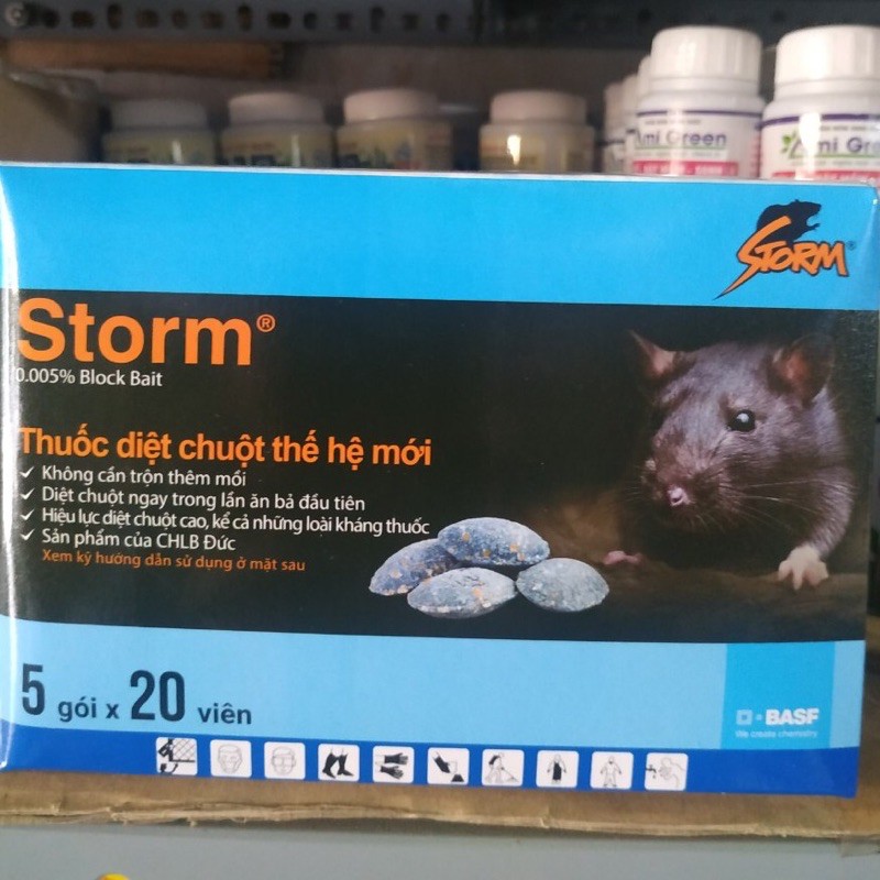 Bả chuột sinh học dạng viên kẹo gói 20 viên.