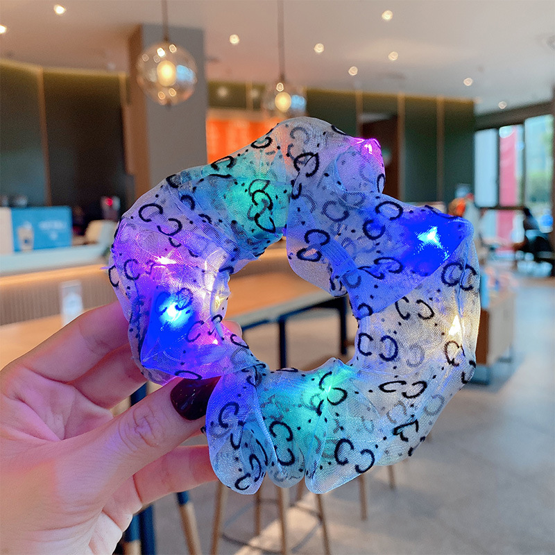 Dây Cột Tóc Scrunchie Có Đèn Led Lấp Lánh Thời Trang Cho Nữ