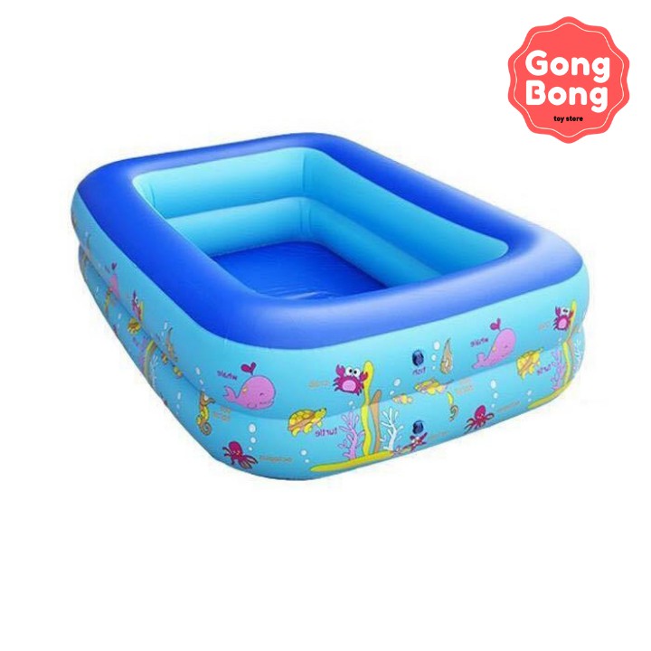 Bể bơi phao, bể bơi cho bé hình chữ nhật có đế chống trượt hàng đẹp Gong Bong store
