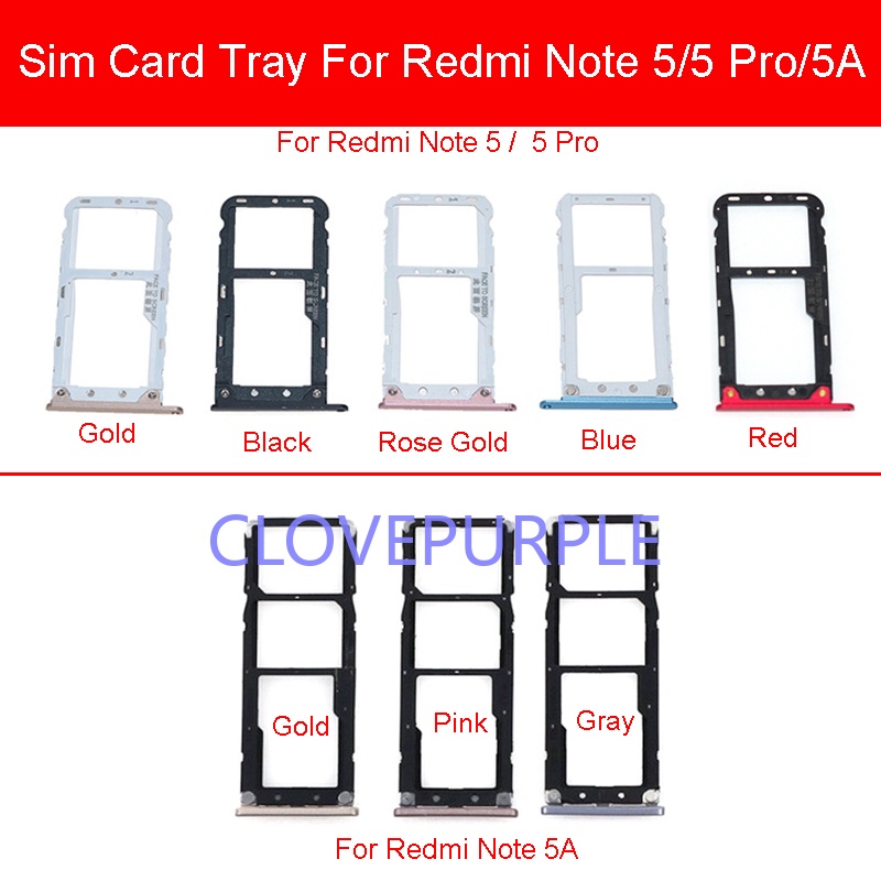 Khay Đựng Thẻ Sim Thay Thế Cho Xiaomi Redmi Hongmi Red Rice Note 5 5a 5 Pro