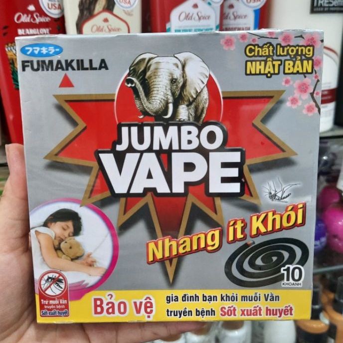 Nhang muỗi Jumbo Vape ít khói 135g (hộp 10 khoanh)