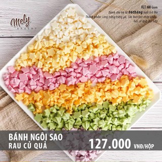 Bánh ăn dặm ngôi sao Mely làm từ rau củ quả, lòng trắng trứng & sữa nutrilon