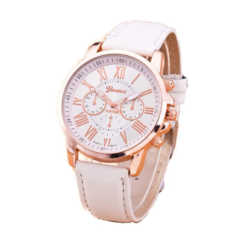 Đồng Hồ Nam Nữ Geneva Dây Da Thời Trang -dc2486