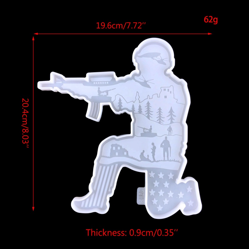 Khuôn Làm Móc Khóa / Xà Phòng Hình Người Lính Bằng Nhựa Resin Màu Trắng / Xanh Dương DIY