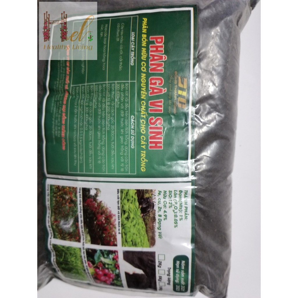 Phân Gà Ủ Hoai Phân Gà Vi Sinh Hữu Cơ - Đồng Thành Công loại 2kg Trồng Rau Sạch Bằng Đất Sạch, Xơ Dừa Và Phân Bón Hữu Cơ