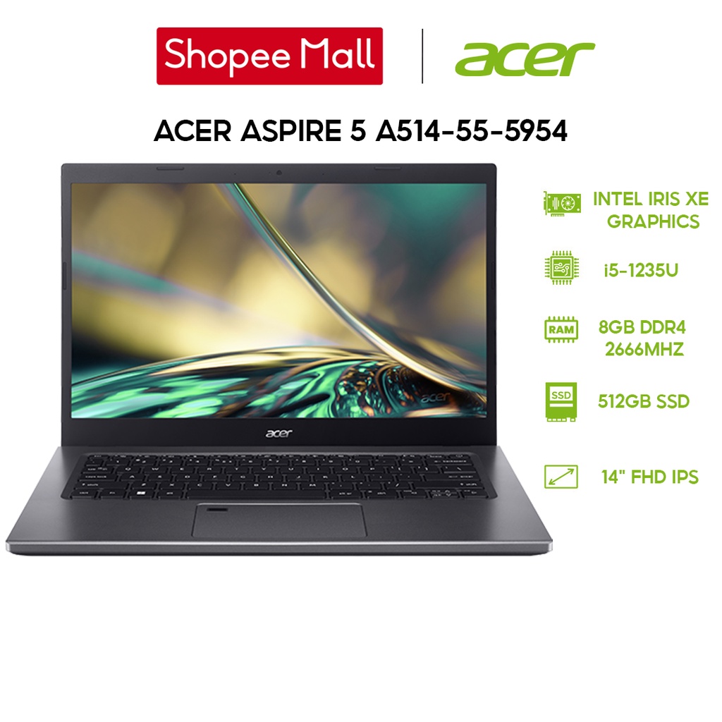Laptop Acer Aspire 5 A514-55-5954 (i5-1235U | 8GB | 512GB | 14'FHD | W11