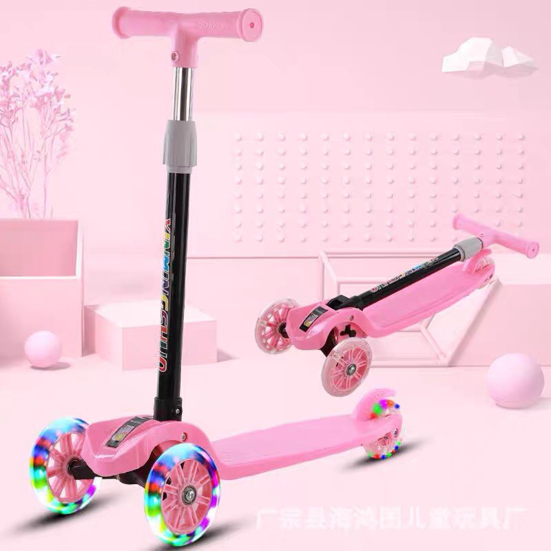 Xe Trượt Scooter 3 Bánh Có Đèn Led Gấp Gọn CHo Bé Trai Và Bé Gái- Thế Giới Xe Trượt