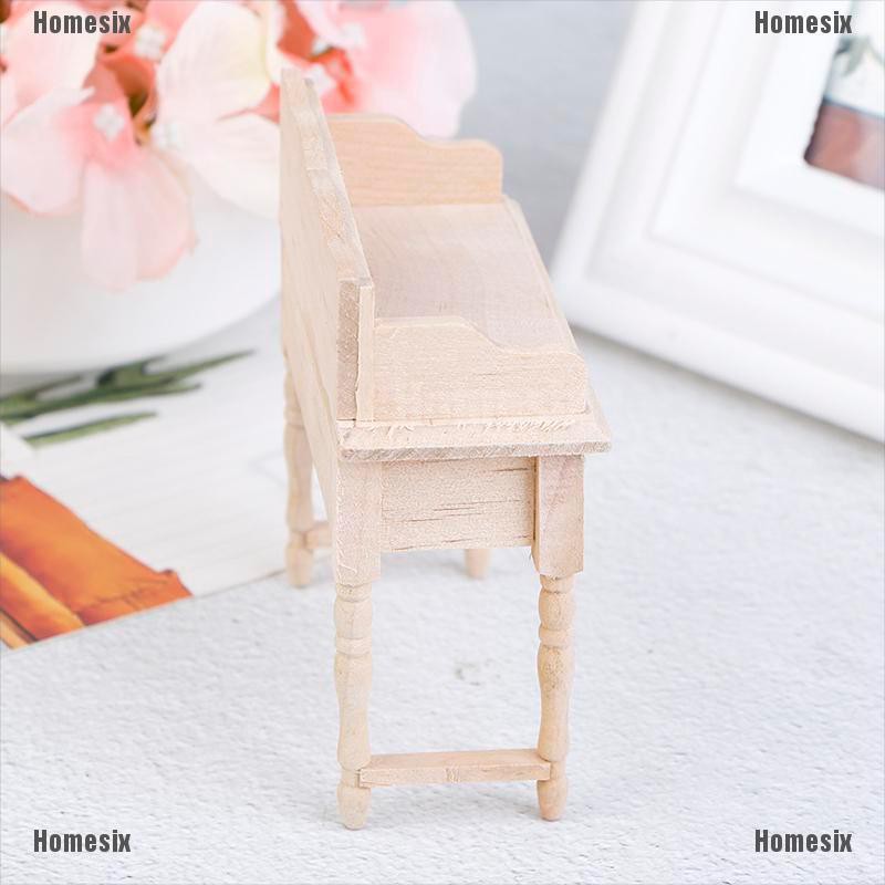 [HoMSI] 1/12 Miniature Mini Desk Table Set Furniture DIY Dollhouse Room Accessory Toys SUU