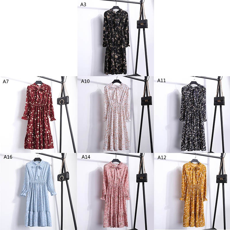 Đầm tay dài phối nơ thiết kế thanh lịch cho phái nữ | BigBuy360 - bigbuy360.vn